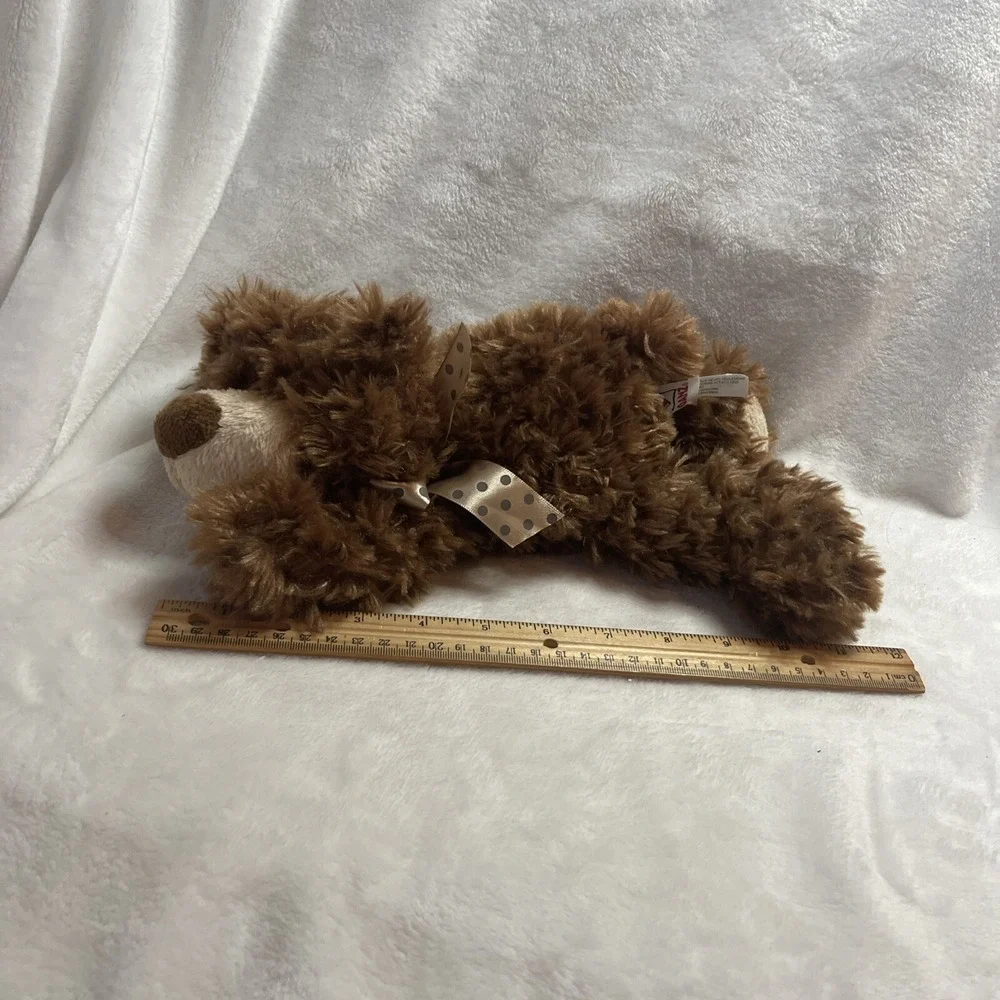 Ganz Plush Brown Teddy Bear Polka Dot Bow Stuffed Animal‎ Toy
